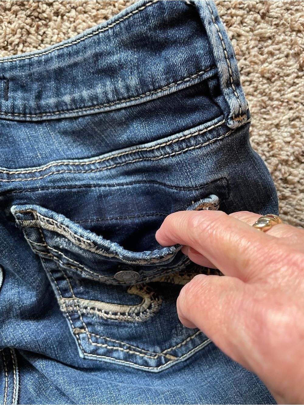 Silver Suki Bootcut Jeans W28 / L33 (measures 28x32) Contrast Stitching - Picture 7 of 12